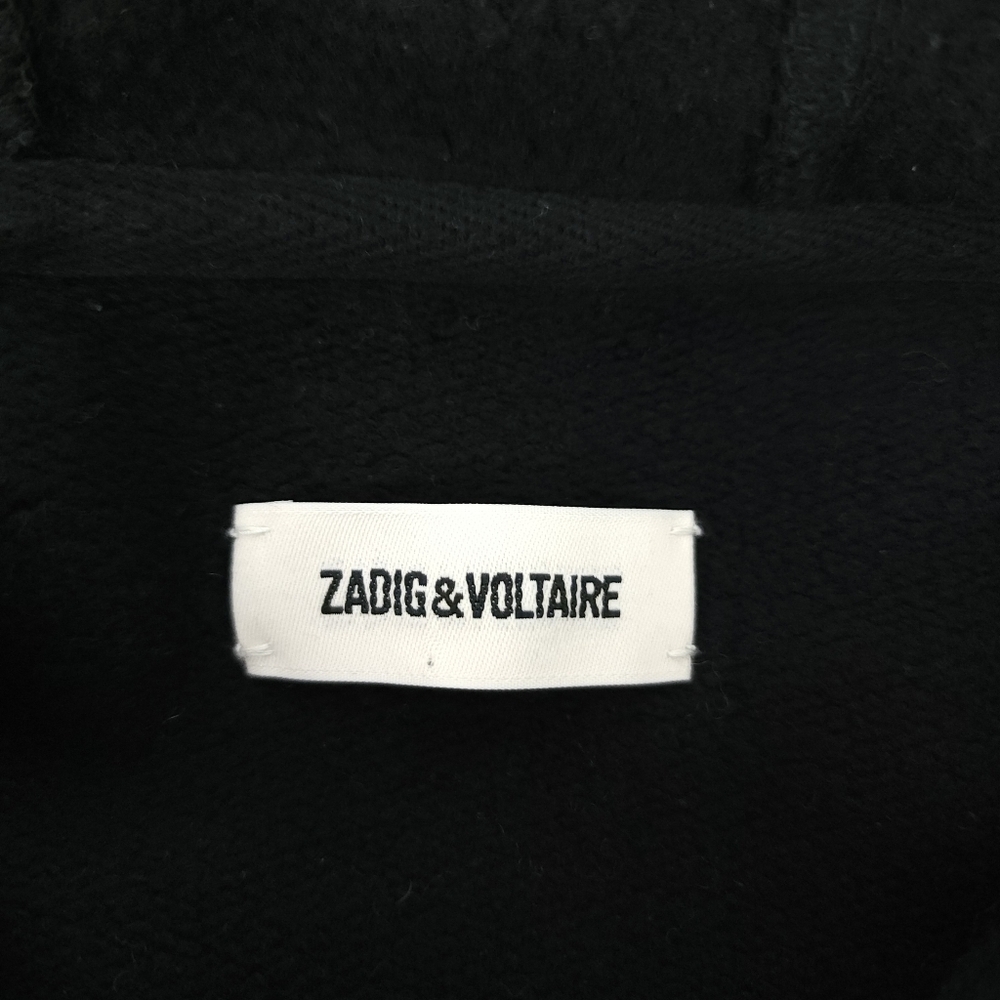 Zadig & Voltaire Clipper Skull Gold Foil Hoodie Pullover Sweatshirt In Black - Picture 3 of 7